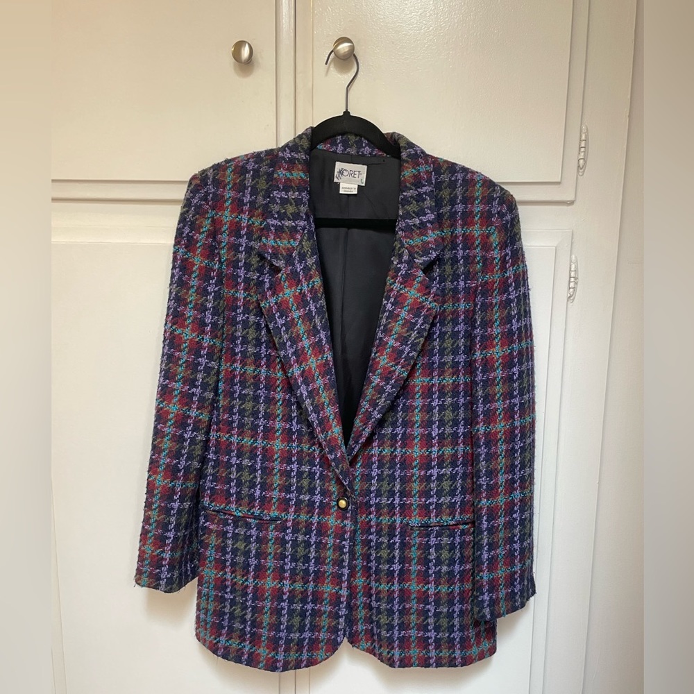 Purple Tweed Korte Blazer/Coat